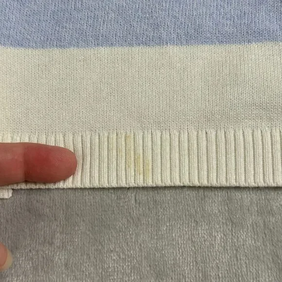 Talbots Sweater Womens MP Petite Blue White Stripe Open Front Longline Cardigan - Picture 6 of 10